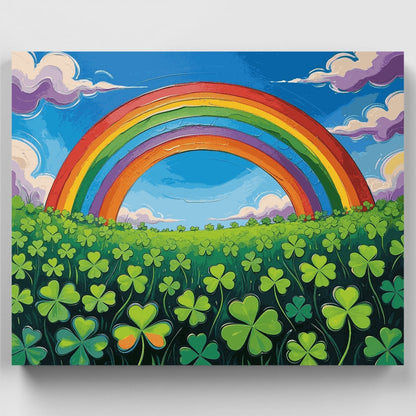 Rainbow Over Clover Field - Paint by Numbers Kit