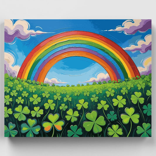 Rainbow Over Clover Field - Paint by Numbers Kit