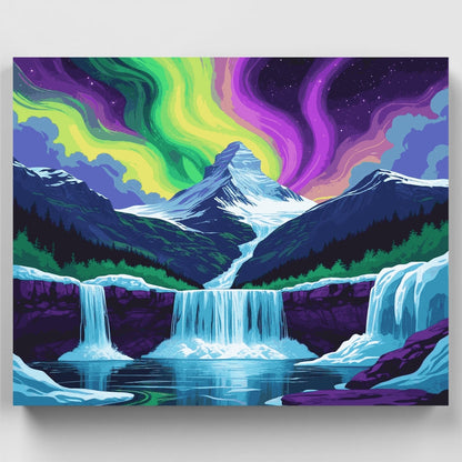 Aurora Waterfall - Paint by Numbers Kit