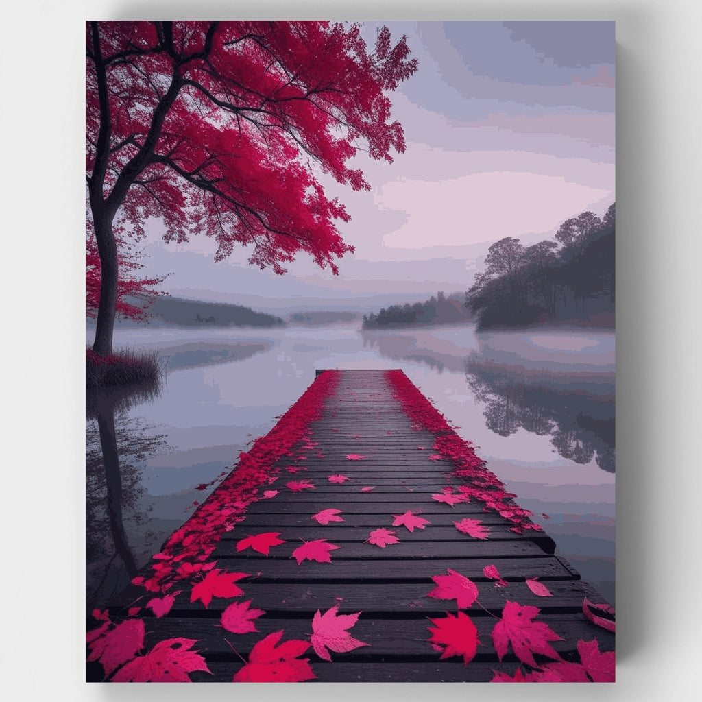 Serenidad en el Lago de Otoño - Kit de Pintura por Números — Estándar