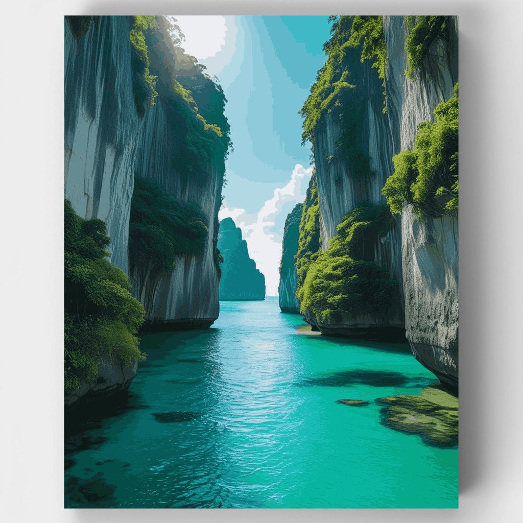 Turquoise Lagoon Canyon - Paint by Numbers Kit