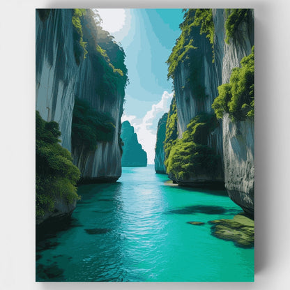 Turquoise Lagoon Canyon - Paint by Numbers Kit