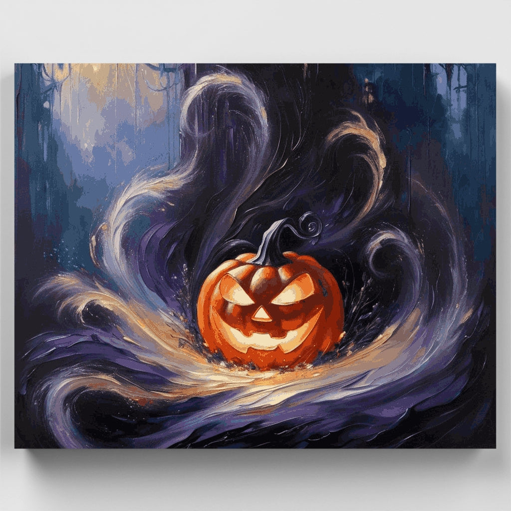 Calabaza de Halloween espeluznante - Kit de pintura por números — Estándar