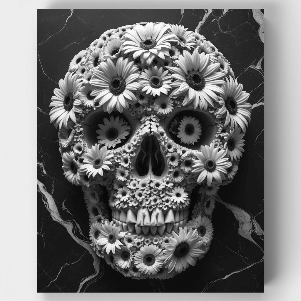 Kit de pintura por números - Arte de calavera floral — Estándar