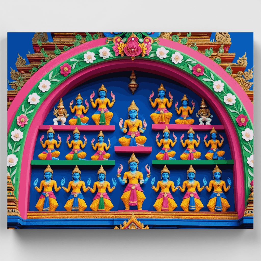 Kit de pintura por números - Deidades del templo hindú — Estándar