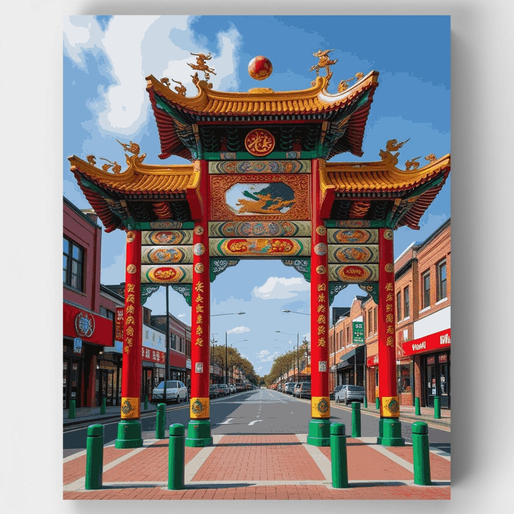 Chinese Pagoda Gate - Paint by Numbers Kit