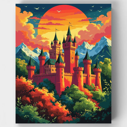 Enchanted Mountain Castle - Paint by Numbers Kit