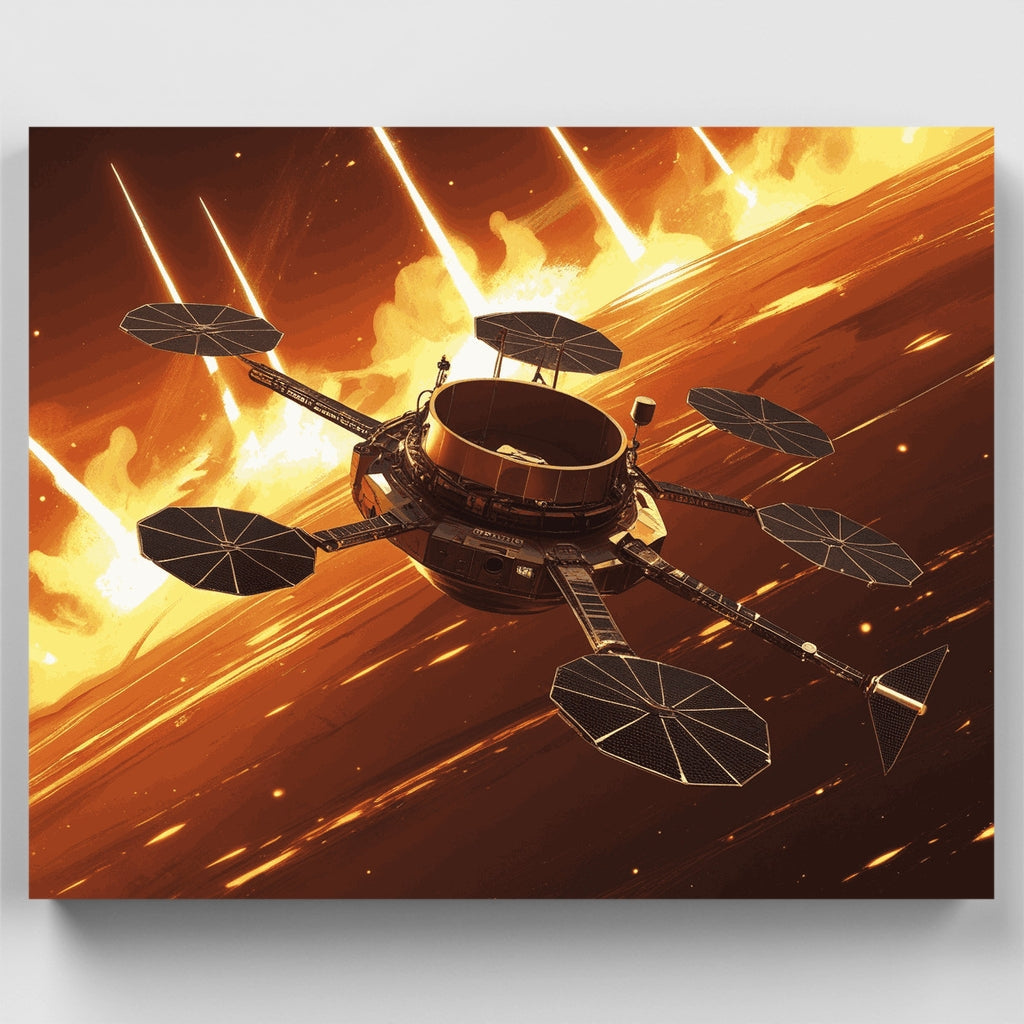 Space Probe Orbiting Mars - Paint by Numbers Kit