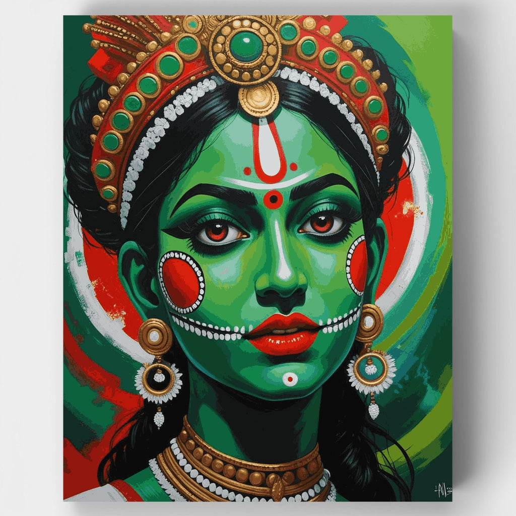 Traditional Indian Kathakali Dancer - Paint by Numbers Kit