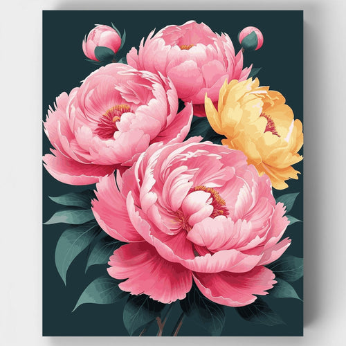 Elegant Pink Peonies Bouquet - Paint by Numbers Kit