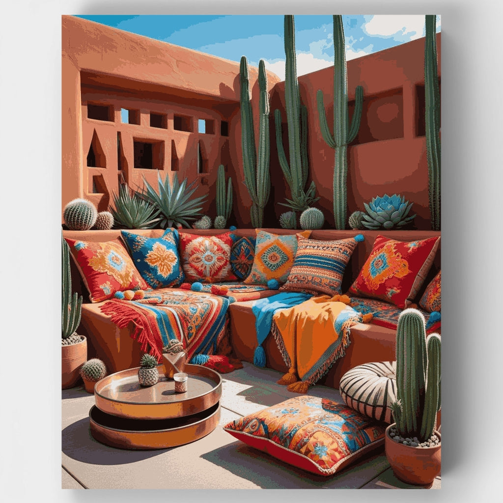 Patio en el desierto del suroeste - Kit de pintura por números — Estándar