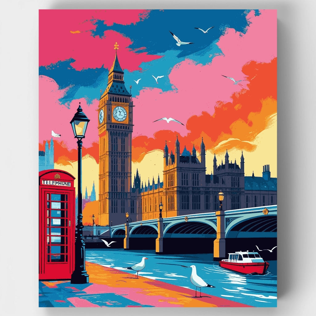 Gaviotas en el puente de Westminster - Kit de pintura por números — Estándar