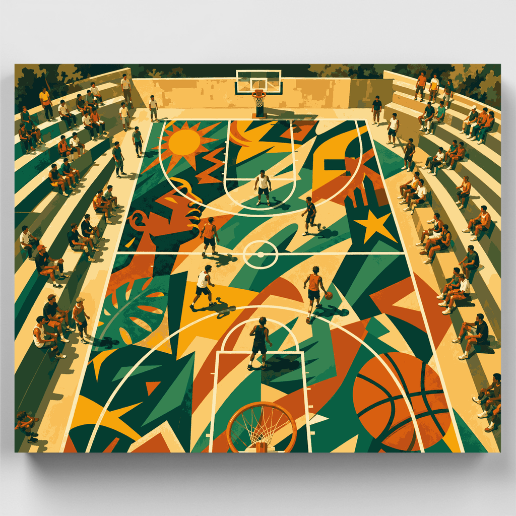 Urban Court Mural - Paint by Numbers Kit
