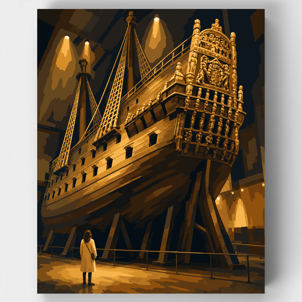 Kit de pintura por números: Casco del buque de guerra Vasa — Estándar