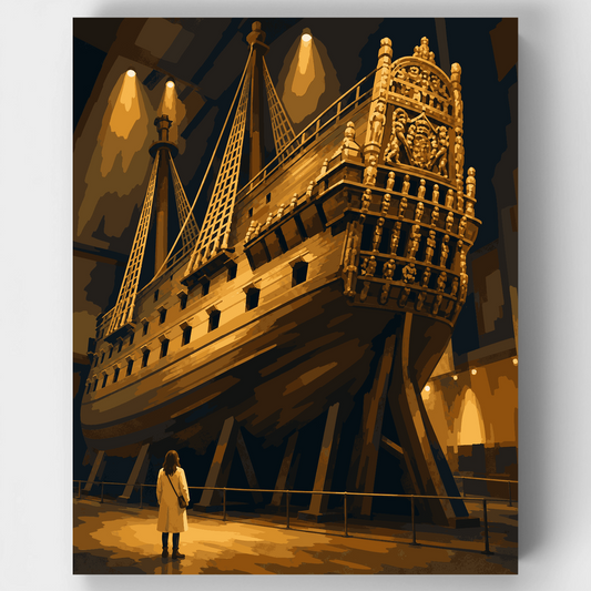 Vasa Warship Hull - Paint by Numbers Kit