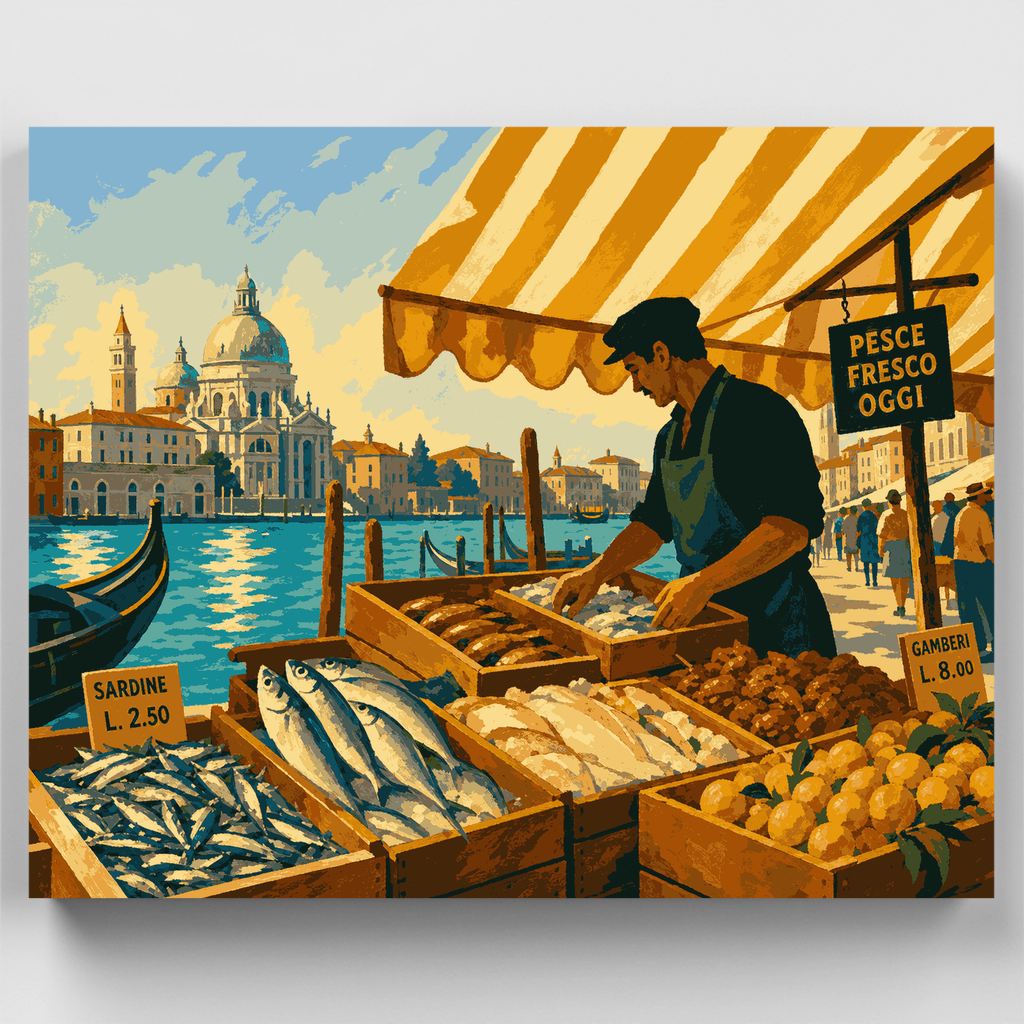 Venetian Fish Market - Paint by Numbers Kit