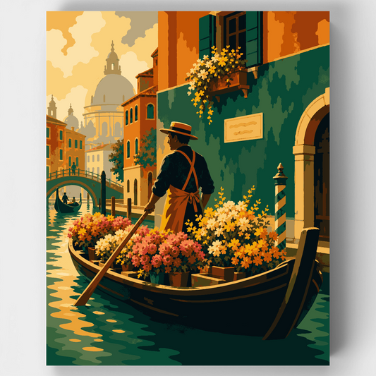 Venetian Flower Boat - Paint by Numbers Kit