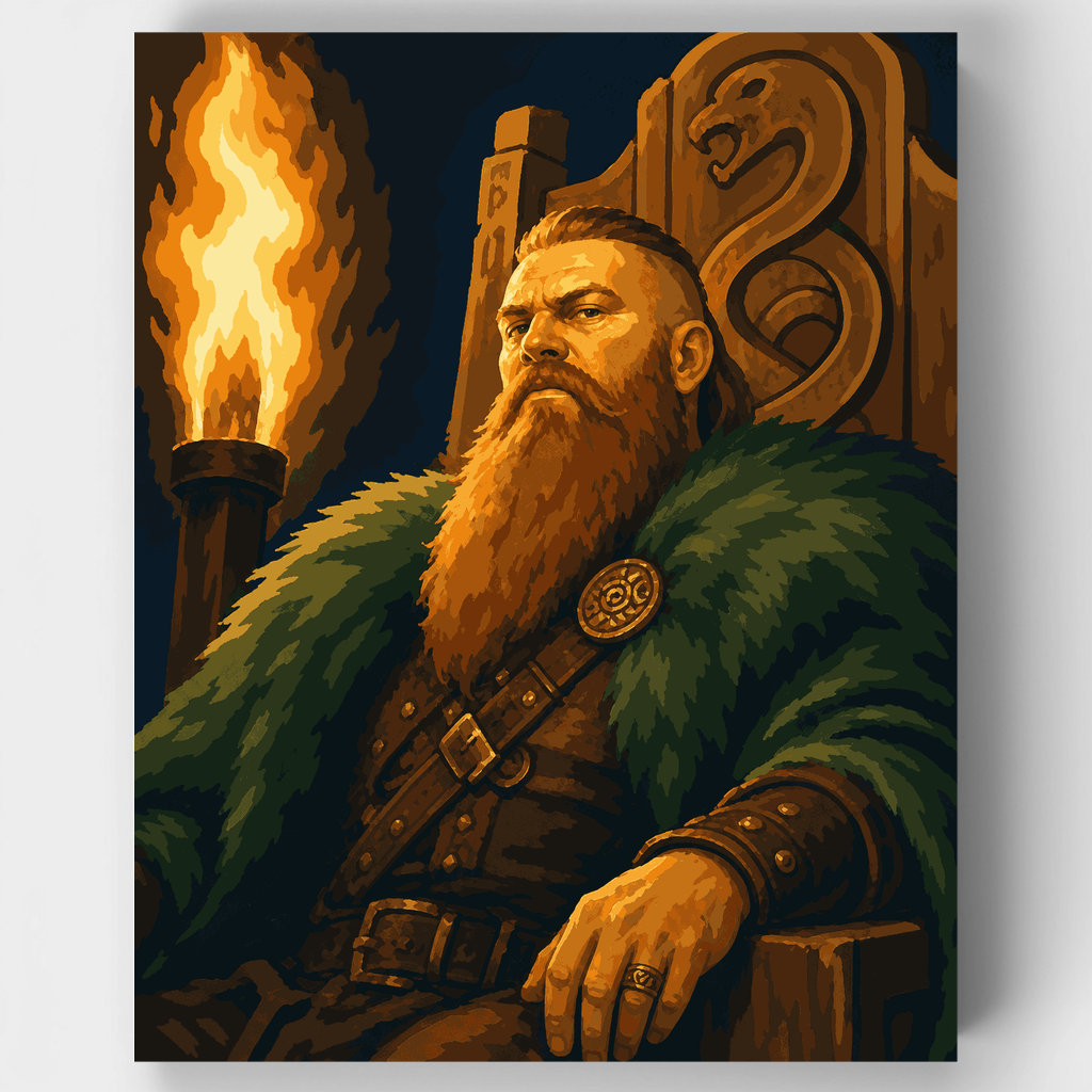 Jarl vikingo en el trono - Kit de pintura por números — Estándar