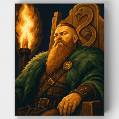 Viking Jarl on Throne - Paint by Numbers Kit