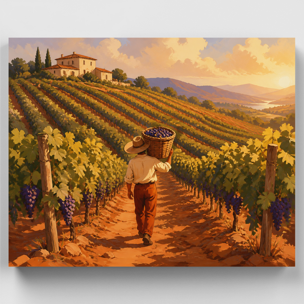 Vineyard Harvest Basket - Paint by Numbers Kit