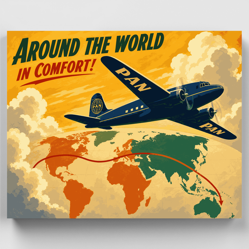 Vintage Globe Flight - Paint by Numbers Kit
