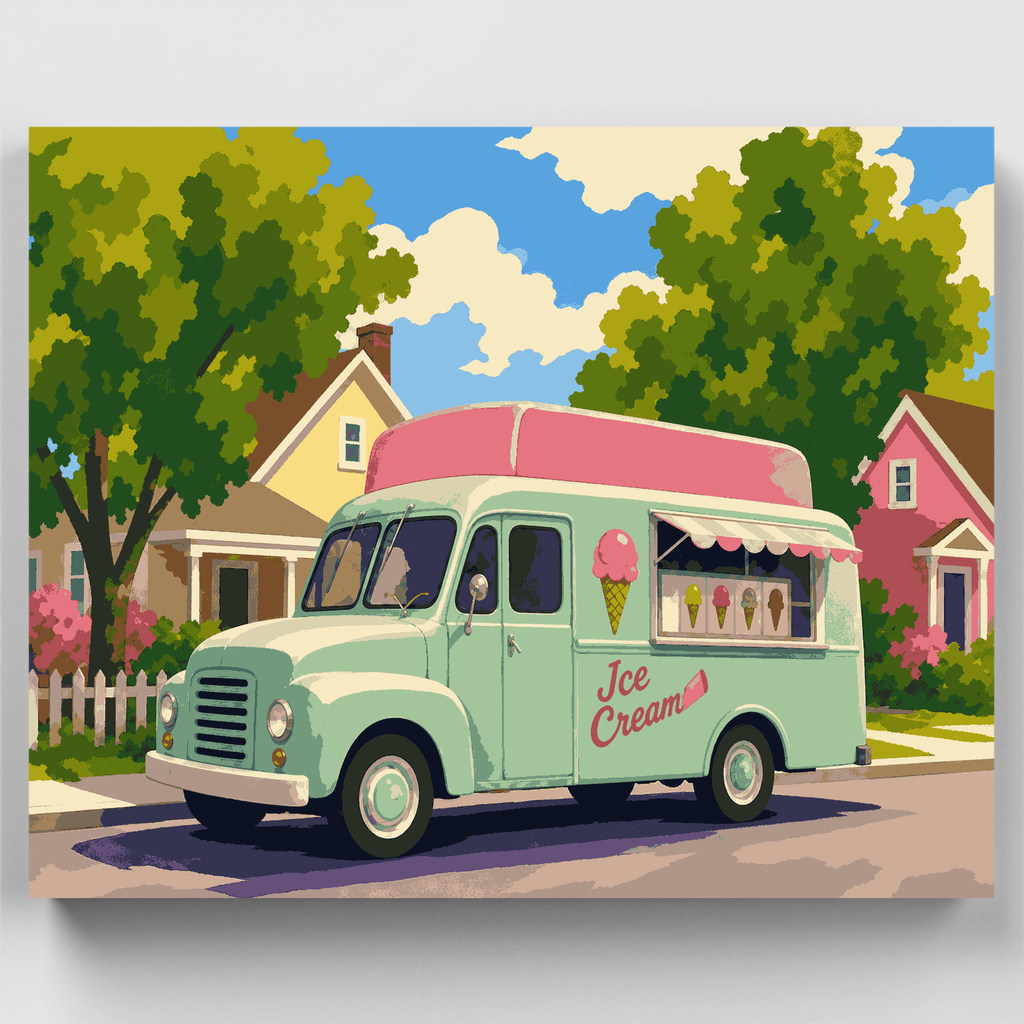 Camión de helados vintage - Kit de pintura por números — Estándar