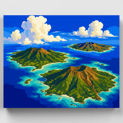 Volcanic Island Chain - Paint by Numbers Kit