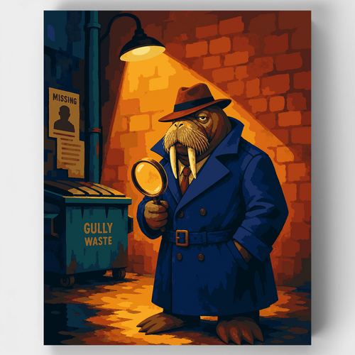 Walrus Detective - Paint by Numbers Kit