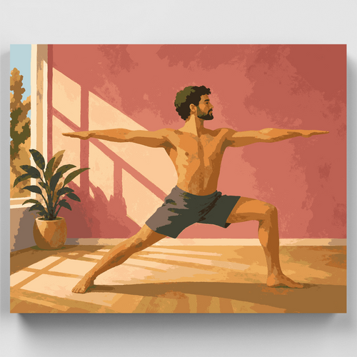 Warrior Pose Sunlight - Paint by Numbers Kit