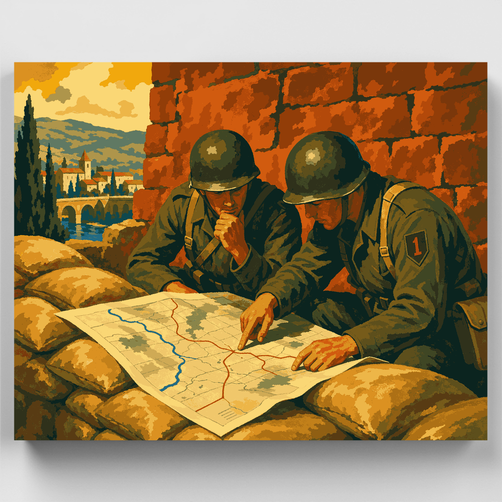 Wartime Map Planning - Paint by Numbers Kit