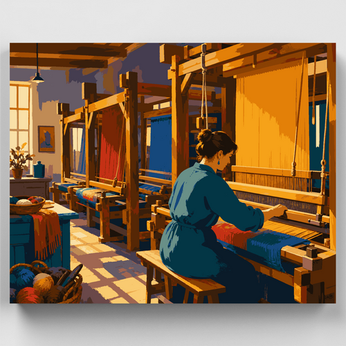 Weaver at the Loom - Paint by Numbers Kit