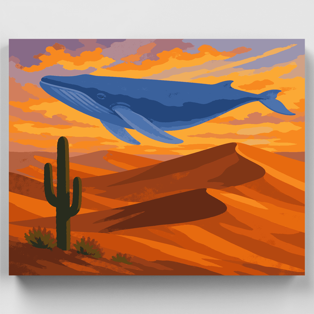 Ballena sobre dunas del desierto - Kit de pintura por números — Estándar
