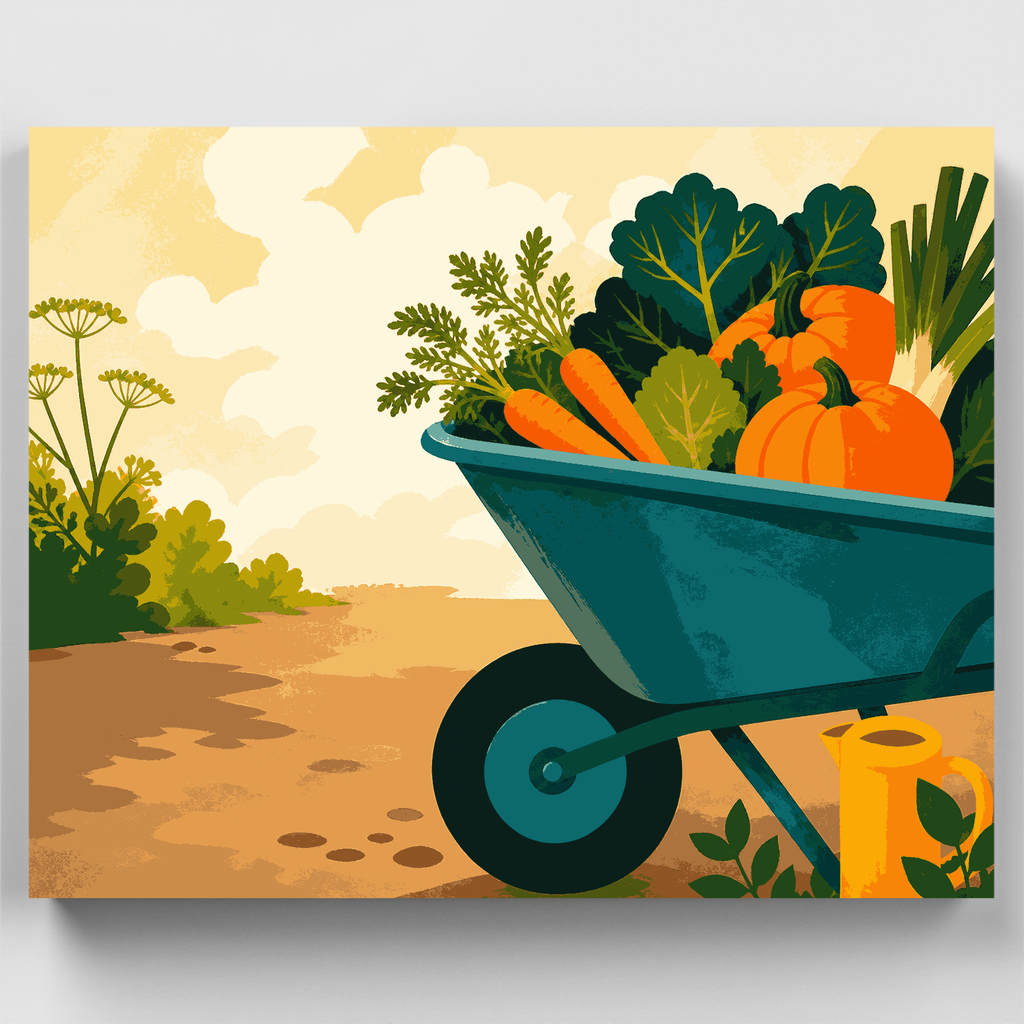Wheelbarrow Harvest - Paint by Numbers Kit