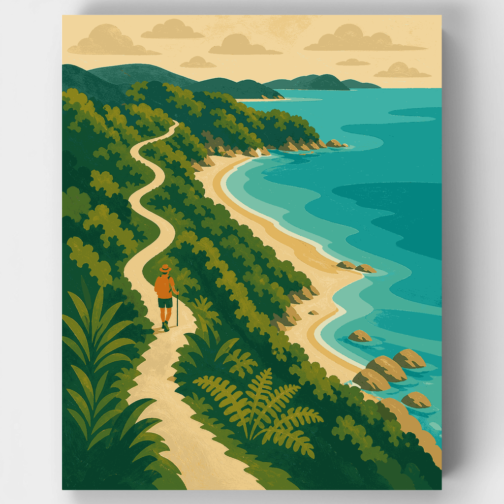 Sendero de la Costa Sinuosa - Kit de pintura por números — Estándar