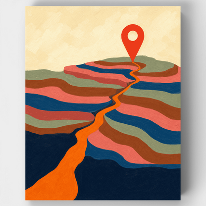 Winding Path to Destination - Paint by Numbers Kit