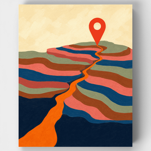 Winding Path to Destination - Paint by Numbers Kit
