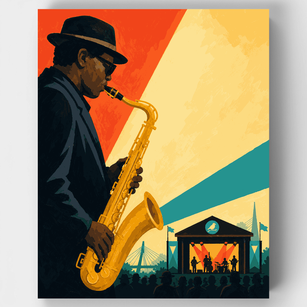 Kit de pintura por números - Saxofón del Winnipeg Folk Fest — Estándar