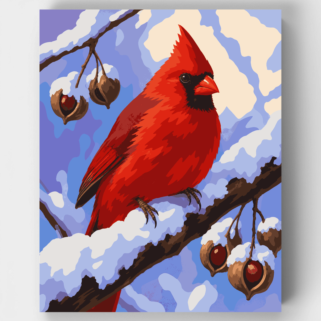 Cardenal invernal - Kit de pintura por números — Estándar