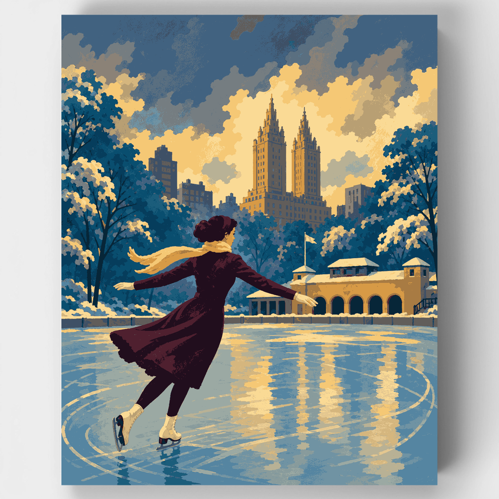Patinador en Wollman Rink - Kit de pintura por números — Estándar
