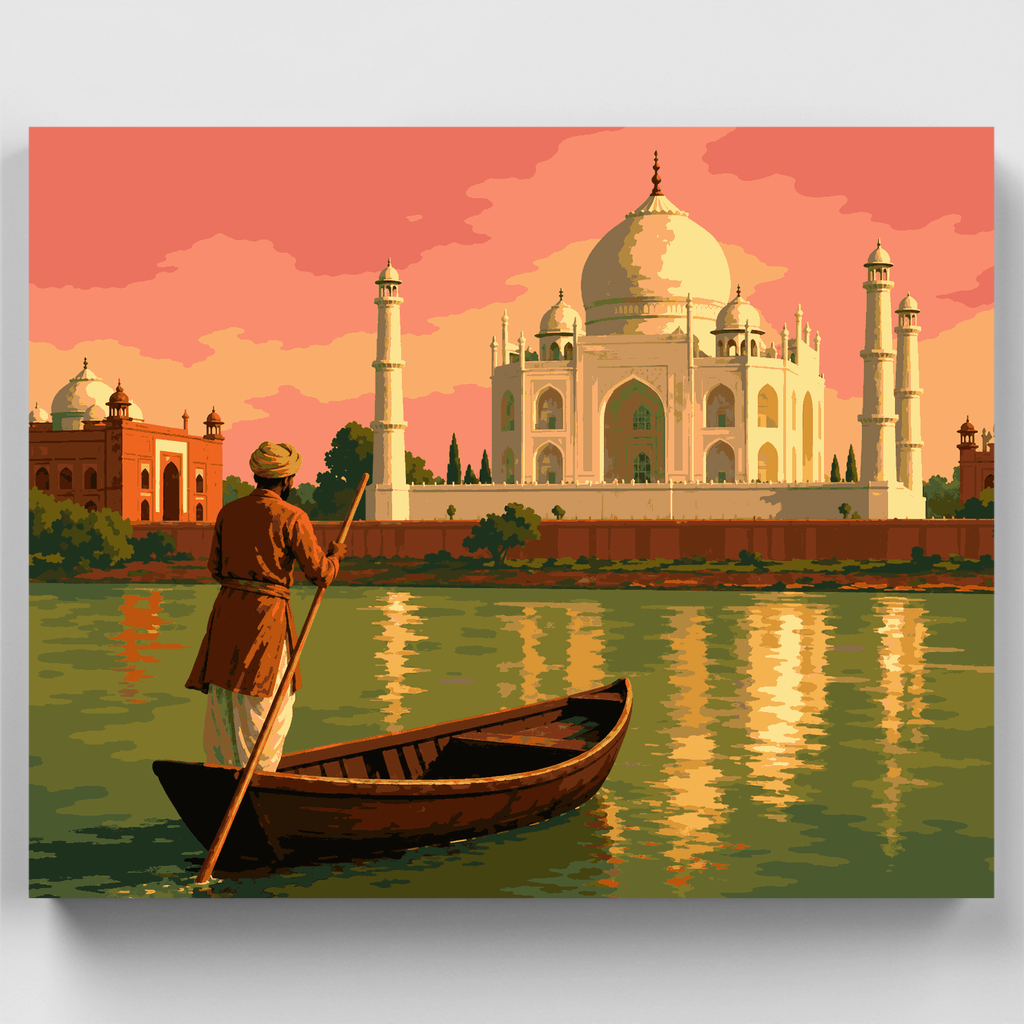 Barquero del río Yamuna - Kit de pintura por números — Estándar