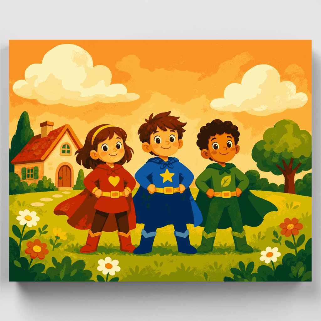 Equipo de Héroes Jóvenes - Kit de pintura por números — Estándar